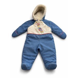 Quiltex Vintage Kids Train Embroidered Snowsuit Size 12 Months